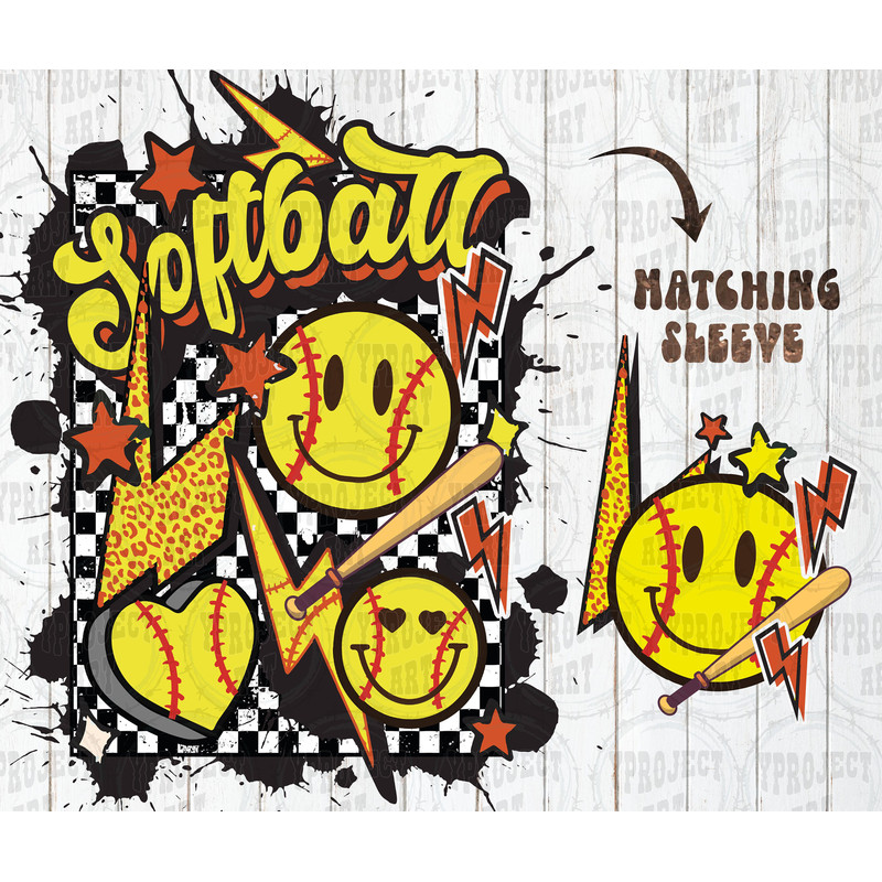 Softball Png Design, Softball Matching Pocket Design Png, Retro Softball Sublimation, Retro Softball Shirt Design, Groovy Softball Design - 2.jpg