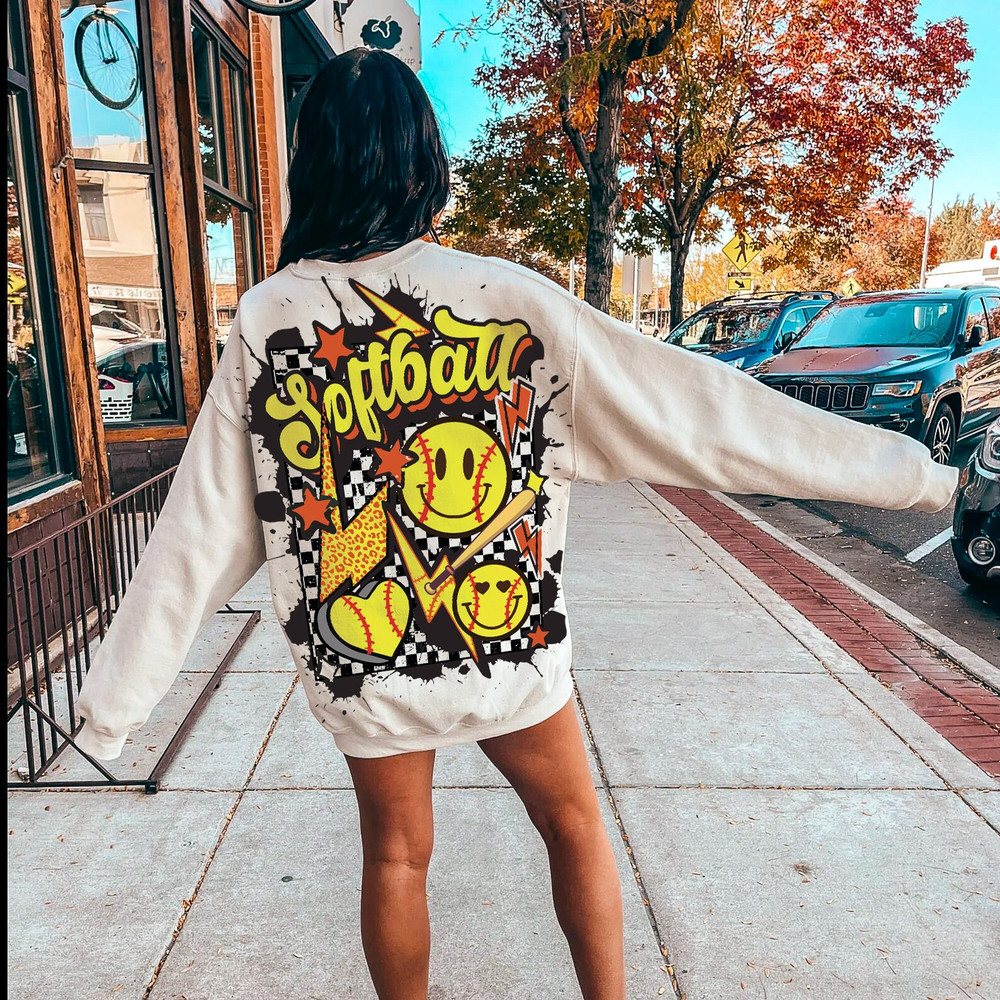 Softball Png Design, Softball Matching Pocket Design Png, Retro Softball Sublimation, Retro Softball Shirt Design, Groovy Softball Design - 4.jpg