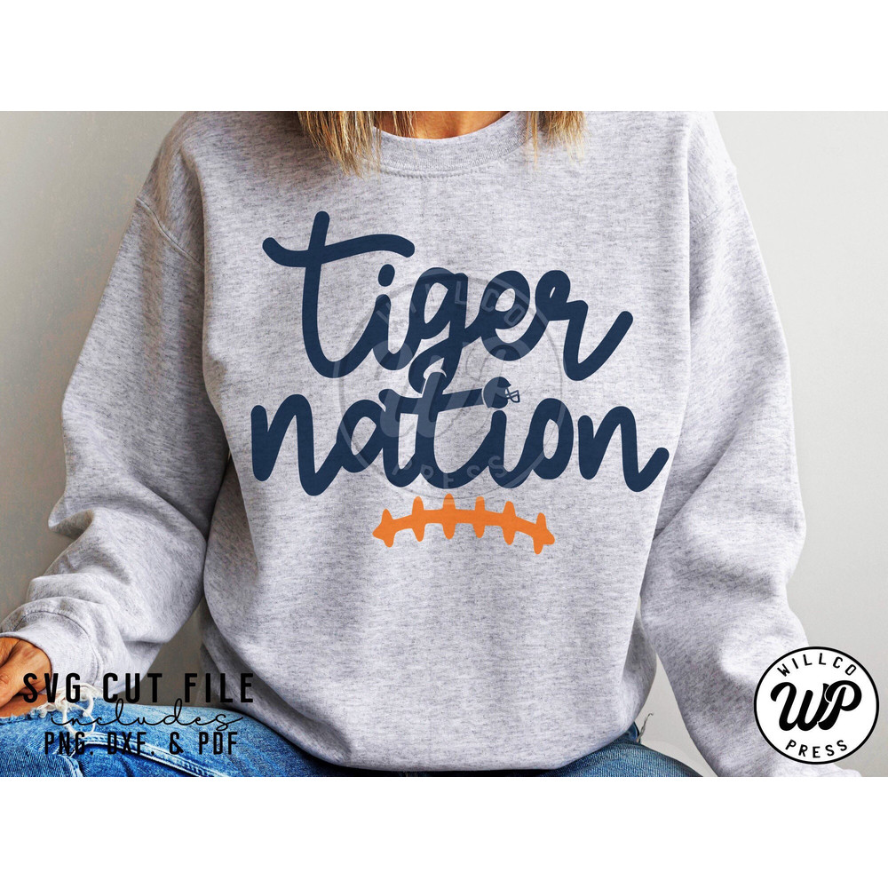 Tiger Nation svg, Tigers Football, png, dxf, svg files for cricut, shirt, sublimination, iron on, clipart - 1.jpg