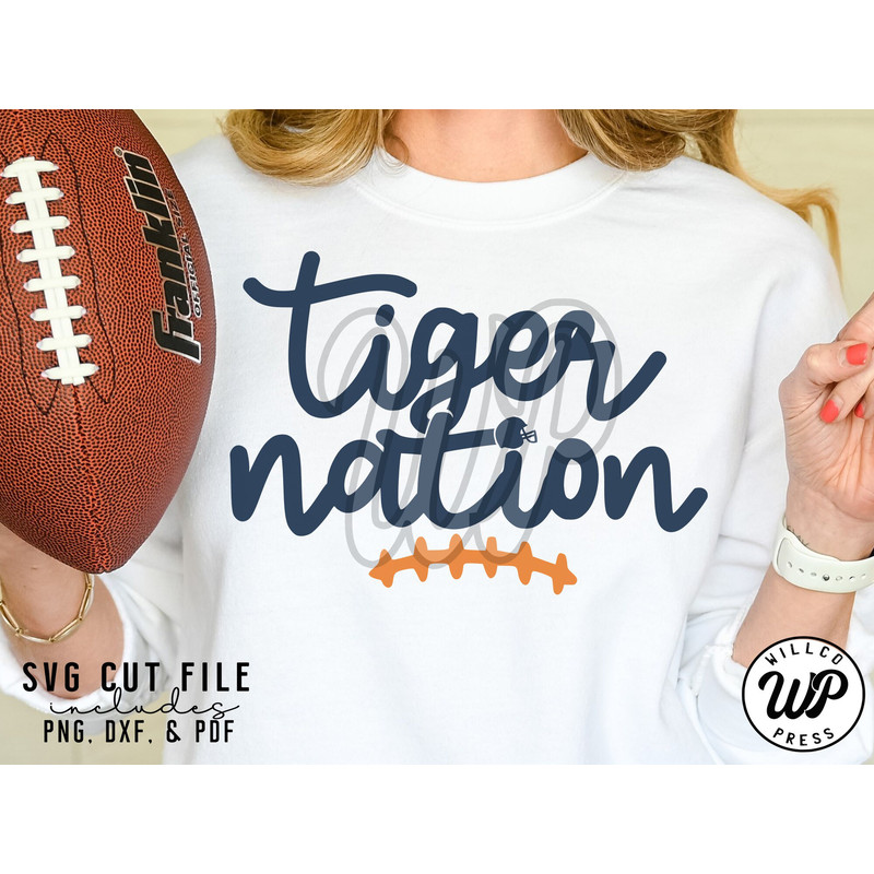 Tiger Nation svg, Tigers Football, png, dxf, svg files for cricut, shirt, sublimination, iron on, clipart - 2.jpg