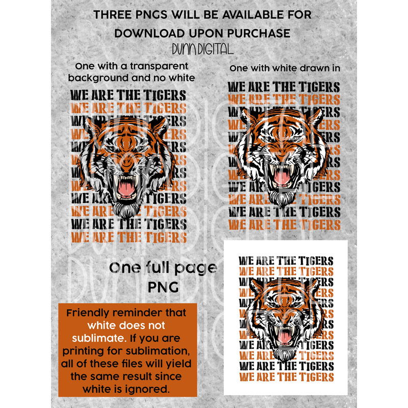 Tiger Mascot PNG, We Are The Tigers Sublimation Design DOWNLOAD, Tiger Shirt Design Graphic Tee Sublimation Shirt Design - 3.jpg