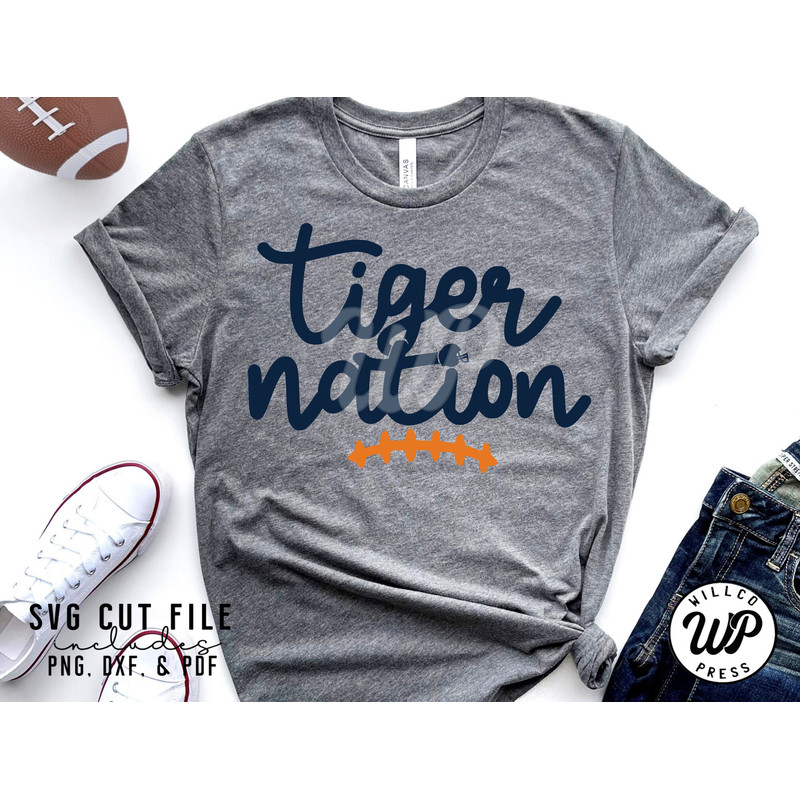 Tiger Nation svg, Tigers Football, png, dxf, svg files for cricut, shirt, sublimination, iron on, clipart - 5.jpg