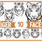 Tiger SVG bundle, Tiger Face Clipart, Tiger Head PNG and Cut File For Cricut - 1.jpg