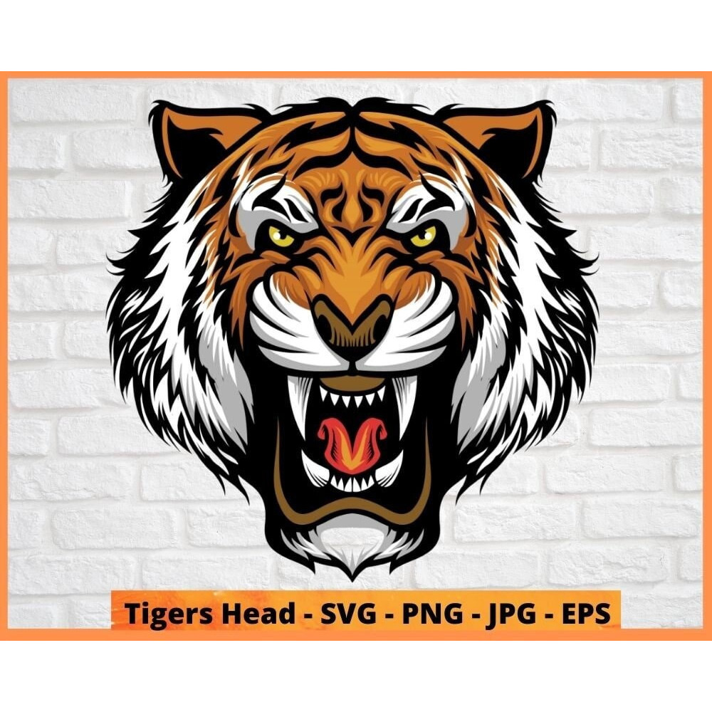 Tigers Head Svg, Tiger Clipart, Tiger Head Svg, Tigers Svg, Tiger T-shirt Tiger Print For Cricut File Clipart Bundle PNG Instant Download - 1.jpg