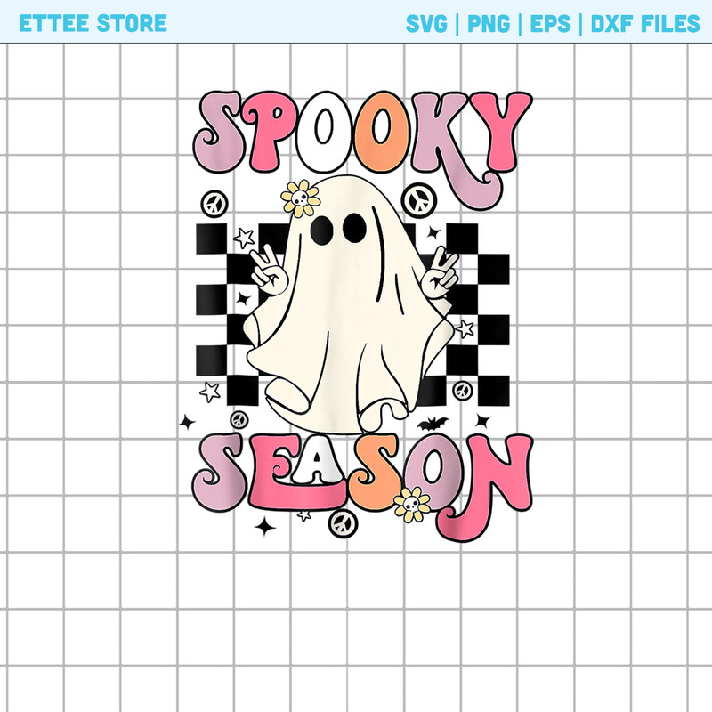 Spooky Season Png, Spooky Png, Halloween Party, Cute Fall Graphic Tee, Halloween PNG, Retro Boho Fall Png, Cute Ghost Png, Women's Tee - 1.jpg