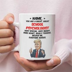 personalized gift for school psychologist, school psychologist trump funny gift, school psychologist birthday gift