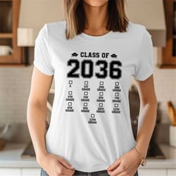 class of 2036 shirt, 2036 graduation shirt, class of 2036 grow with me shirt, first day of school shirt, school memory s