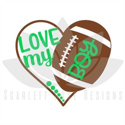 football heart svg cut file, love my boy football mom for silhouette cameo and cricut