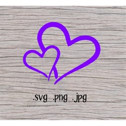 double heart svg - Inspire Uplift