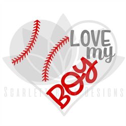 baseball mom, love my boy heart svg cut file for silhouette cameo and cricut
