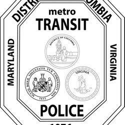 emblem of the metro transit police department line art vector file cnc engraving, cricut, vinyl file
