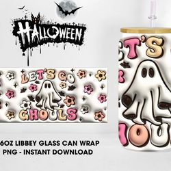 Go Ghouls 16oz Libbey Can Wrap Design, Spooky Babe 16oz Libbey Glass Wrap, Halloween Libbey Glass Wrap, Digital Download