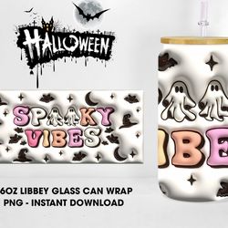 Spooky Cute Ghouls 16oz Can Glass Wrap, Spooky Babe 16oz Libbey Glass Wrap, Halloween Glass Wrap Digital Design, Digital