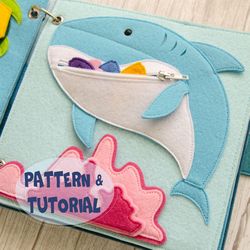 Quiet book page, Under the sea, Shark, Pattern and Tutorial, SVG files
