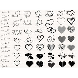 heart svg bundle, heart svg, hand drawn heart svg, open heart svg, doodle heart svg, sketch heart svg,heart file, love s