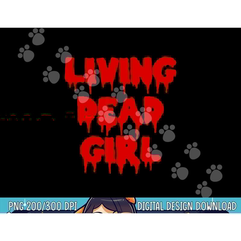 Dripping Blood Halloween Zombie Movie Living Dead Girl png,sublimation copy.jpg