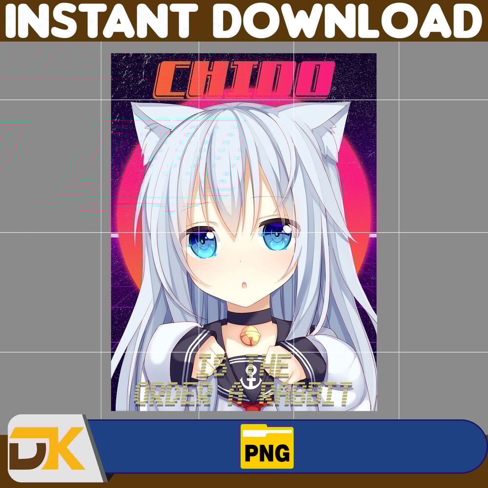 Chino Kafuu Png, Anime Png, Japanese Png, Anime Silhouette Png, Anime Character, Anime Vector Files (12).jpg