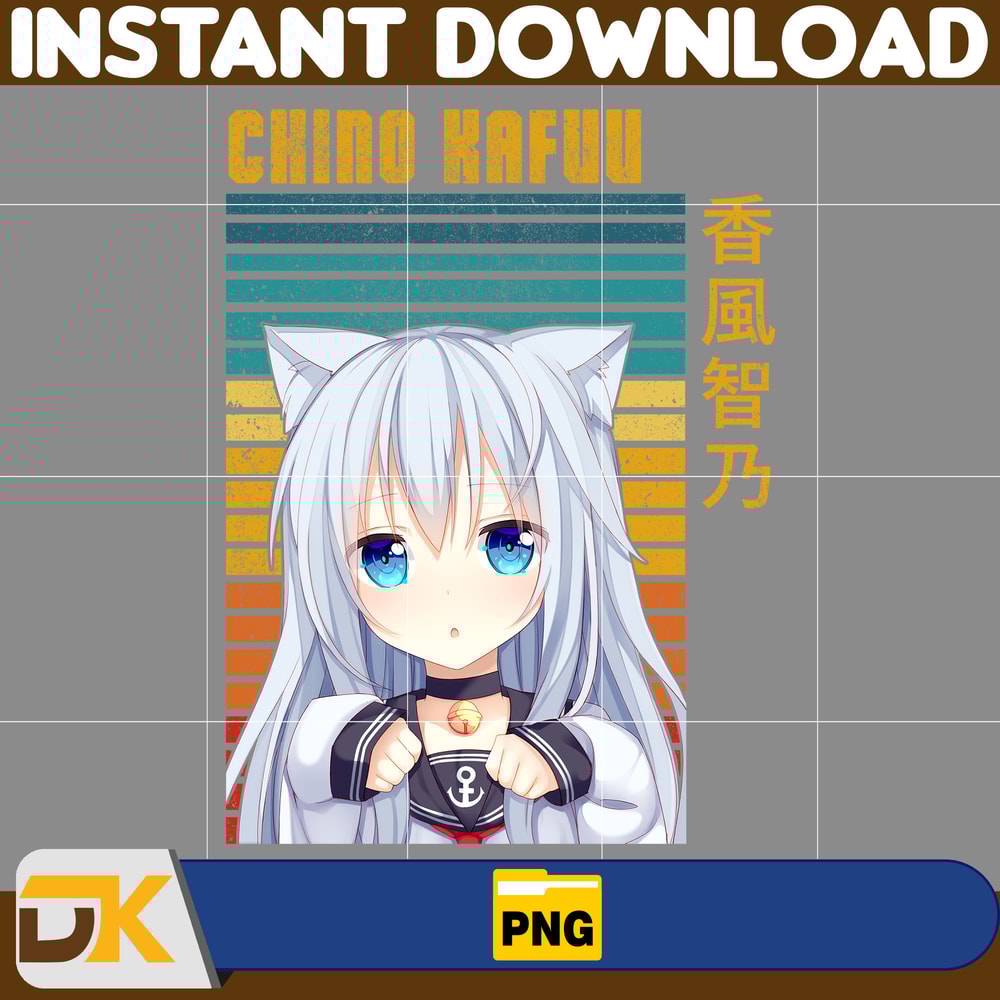 Chino Kafuu Png, Anime Png, Japanese Png, Anime Silhouette Png, Anime Character, Anime Vector Files (5).jpg