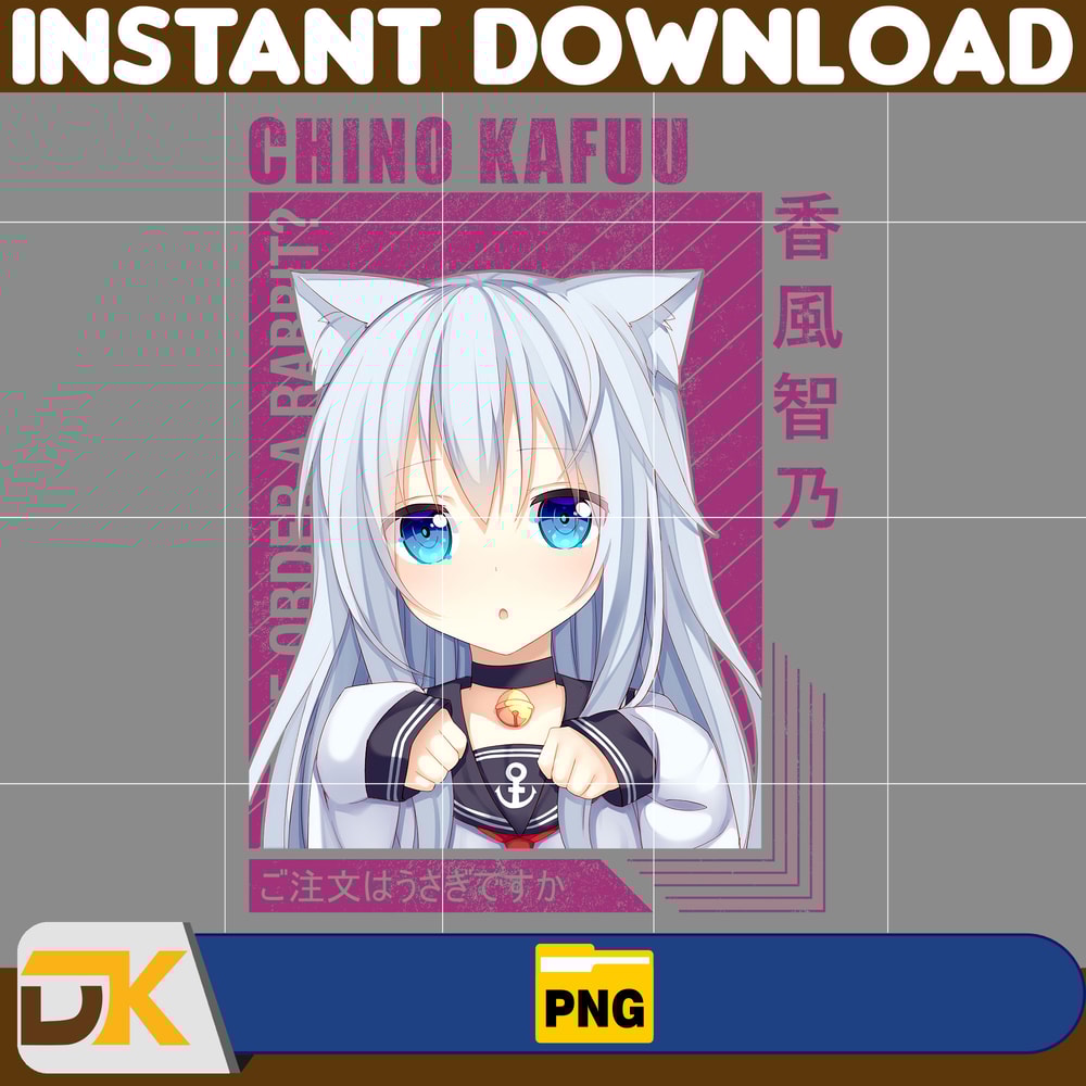 Chino Kafuu Png, Anime Png, Japanese Png, Anime Silhouette Png, Anime Character, Anime Vector Files (7).jpg