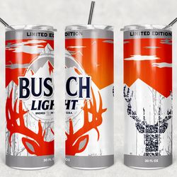 Busch Light Beer Tumbler Wrap Design - PNG Sublimation Printing Design - 20oz Tumbler Designs.