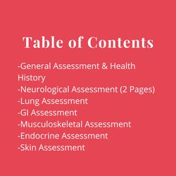 Health Assessment Bundle, Nursing School Notes to help pass NCLEX RN or LPN, Study Guides Nursing Notes
