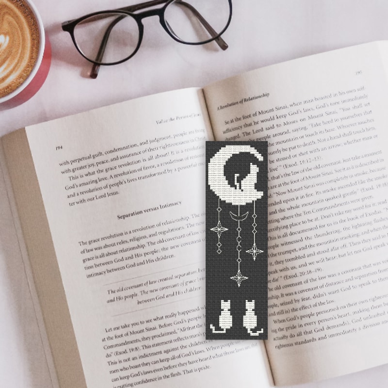 cat bookmark cross stitch pattern