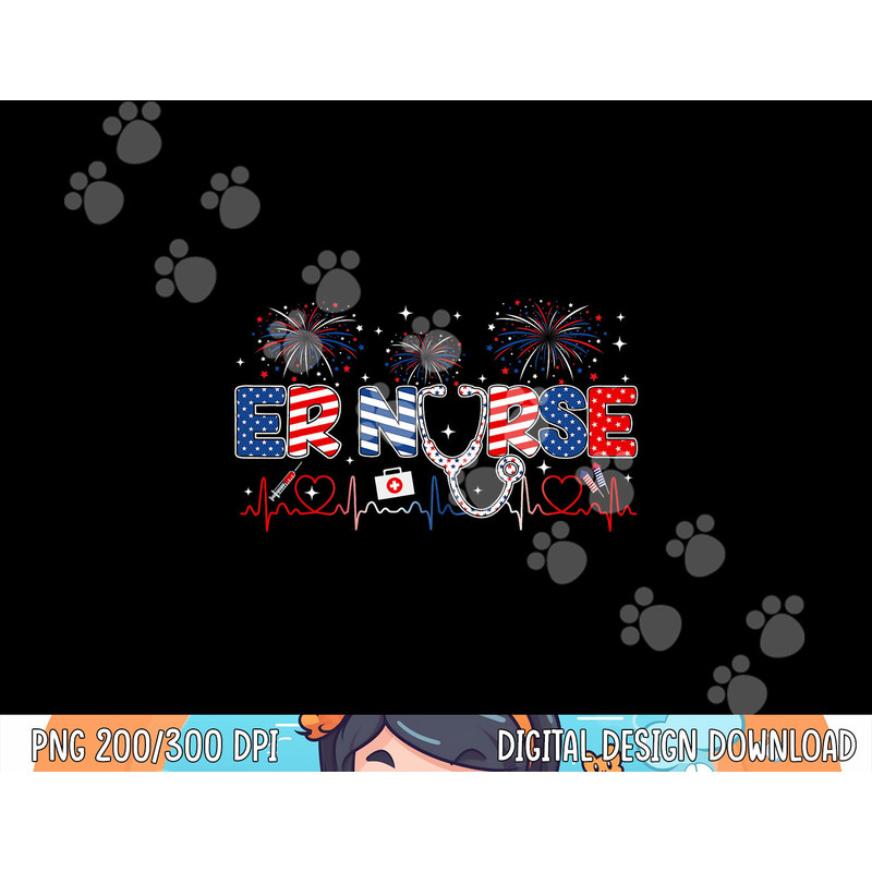 ER Nurse 4th of July American Flag Patriotic USA Stethoscope png, sublimation copy.jpg