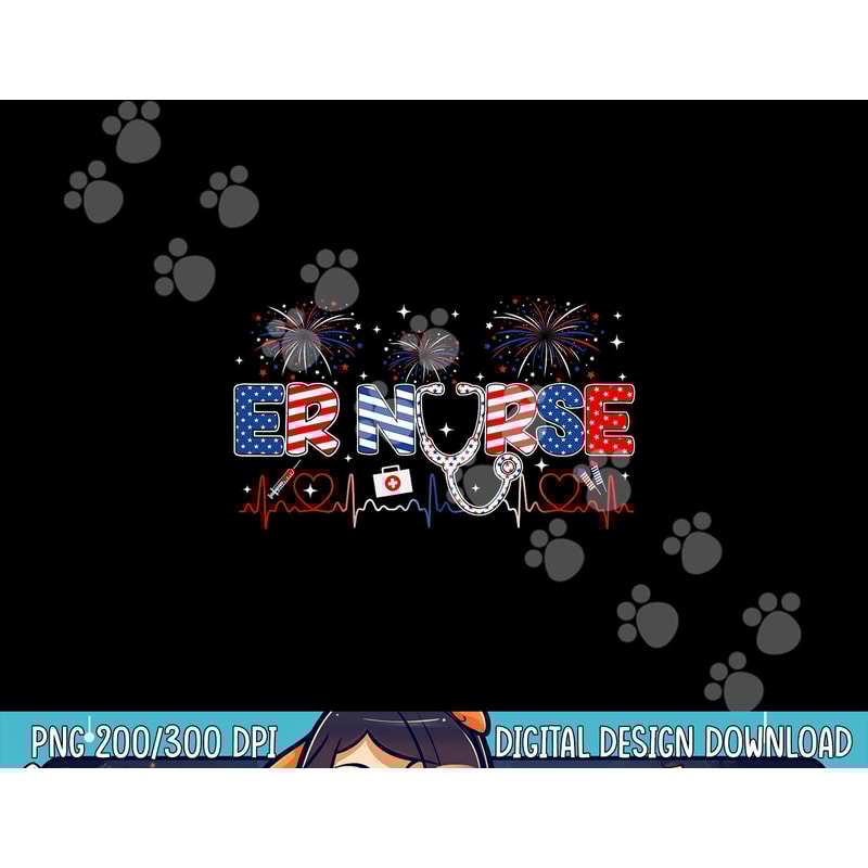 ER Nurse 4th of July American Flag Patriotic USA Stethoscope png, sublimation copy.jpg