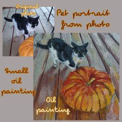 custom oil pet portrait on canvas, portrait painting from photo hand painted, animal commission
