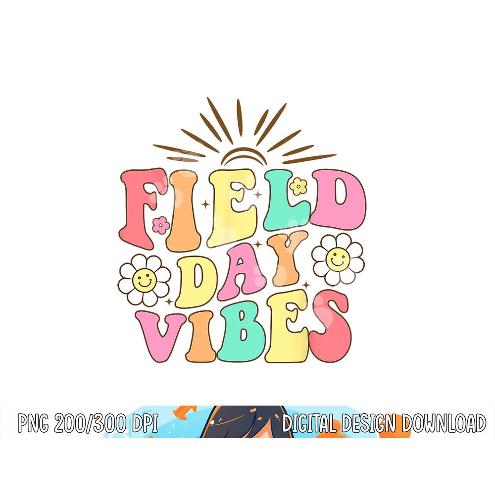 Field Day Vibes For Teacher Kids Retro Groovy Field Day 2023  png, sublimation copy.jpg