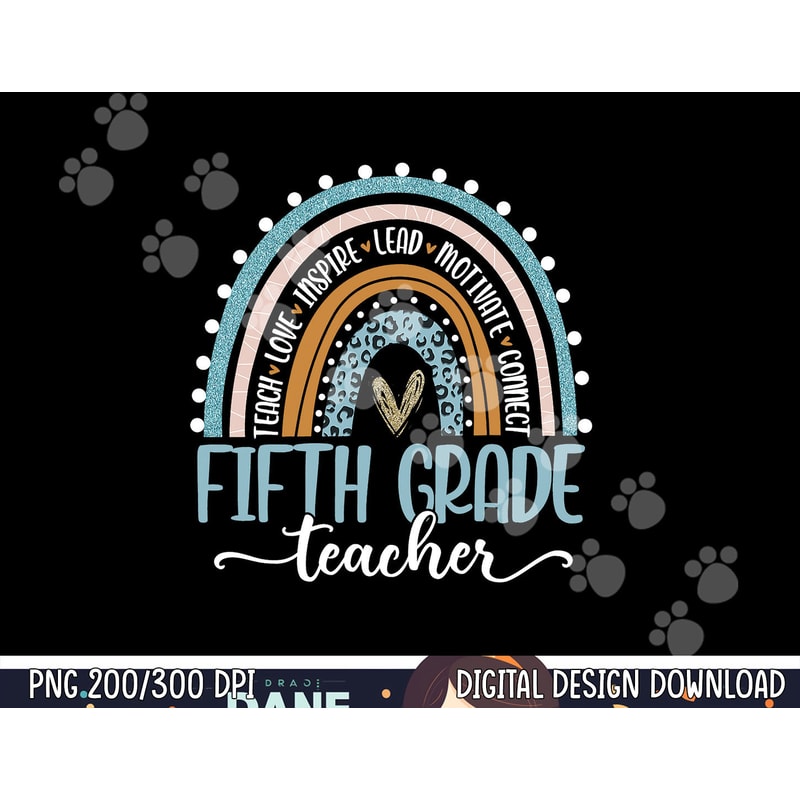 fifth grade teacher leopard boho rainbow teachers day copy.jpg