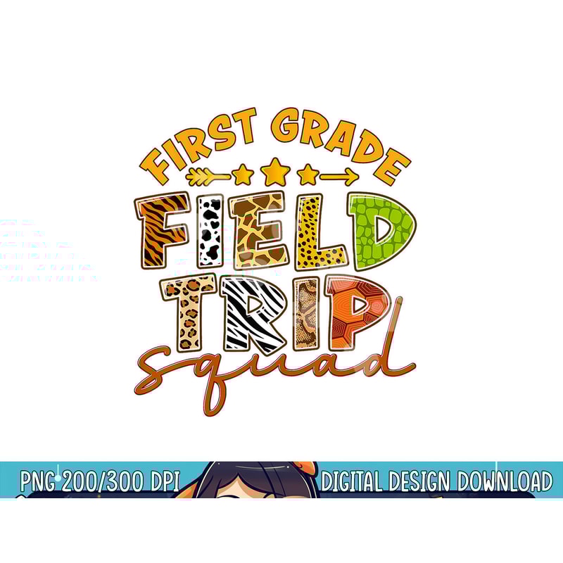 First Grade Zoo Field Trip Squad Matching Students Teacher png, sublimation copy.jpg