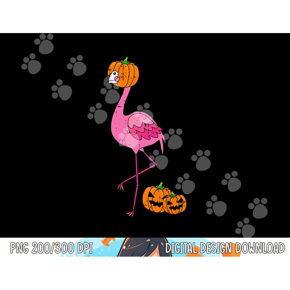 Flamingo Pumpkin Head Costume Cute Easy Bird Halloween Gift png,sublimation copy.jpg