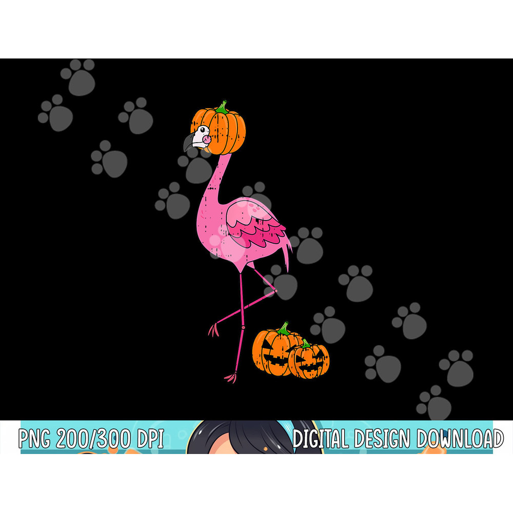 Flamingo Pumpkin Head Costume Cute Easy Bird Halloween Gift png,sublimation copy.jpg