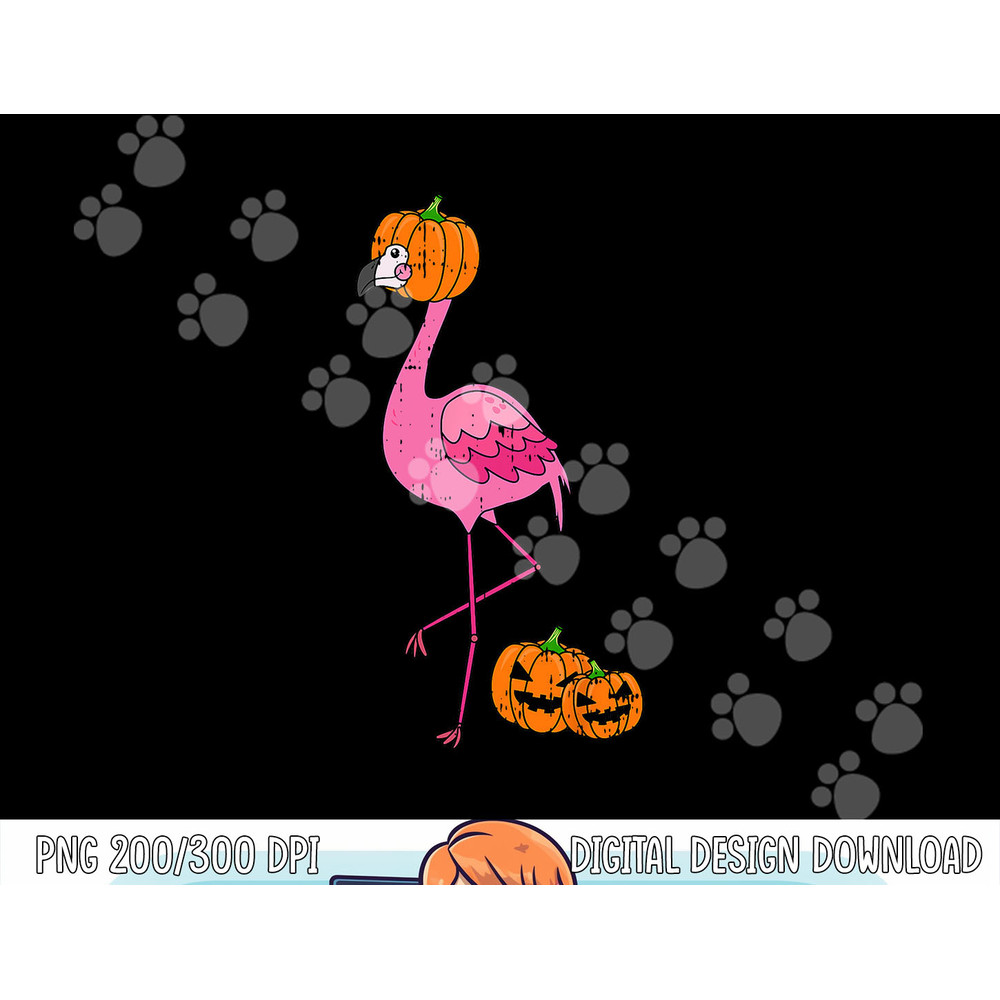 Flamingo Pumpkin Head Costume Cute Easy Bird Halloween Gift png,sublimation copy.jpg