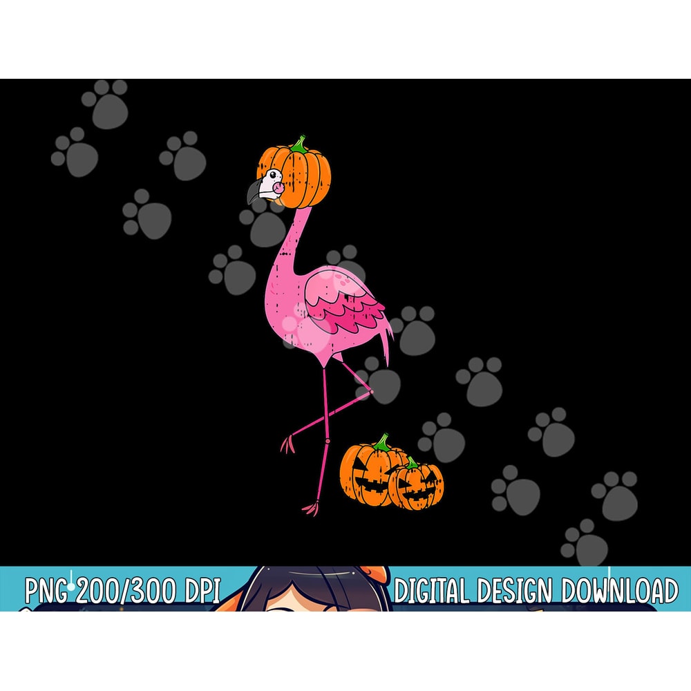Flamingo Pumpkin Head Costume Cute Easy Bird Halloween Gift png,sublimation copy.jpg