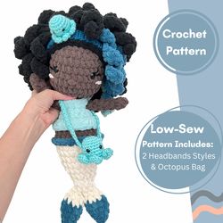 Ola - Mermaid Crochet Pattern, Plushie Mermaid, PDF PATTERN