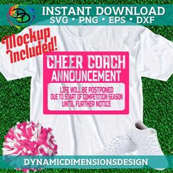 cheer coach, cheer mom svg, announcement, cheer svg, svg design, cheer mom shirt, cheer coach svg, cut file, cheerleader