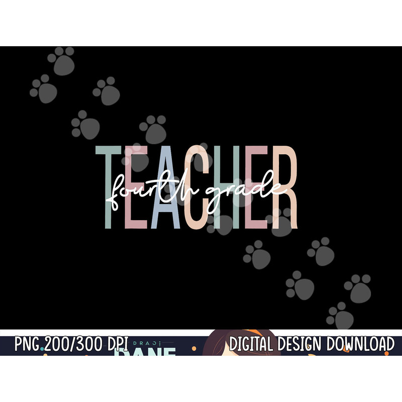 Fourth Grade Teacher Boho 4th Grade Teacher  png, sublimation copy.jpg