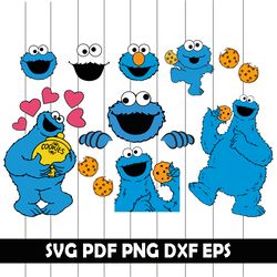 Mini Cookie Monster Clipart, Cookie Monster Clipart, Cookie Monster Svg, Cookie Monster Png, Cookie Monster  digital art