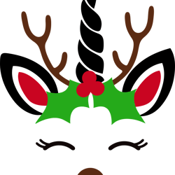unicorn reindeer svg, merry christmas svg, christmas svg, christmas design, santa svg, noel svg, digital download
