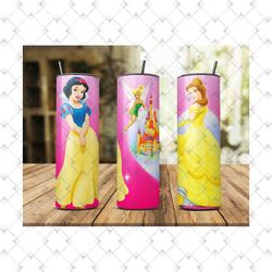 princess disney 20oz skinny tumbler wrap png, disney png, princess tumbler png, princess png, princess disney, tinkerbel