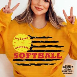 distressed softball usa flag svg, png, jpg, dxf, usa flag svg, softball svg, usa flag svg, softball cut files, silhouett