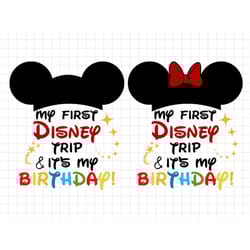 bundle first trip to castle and it's my birthday svg, family vacation svg, family trip svg, magical kingdom svg, png fil