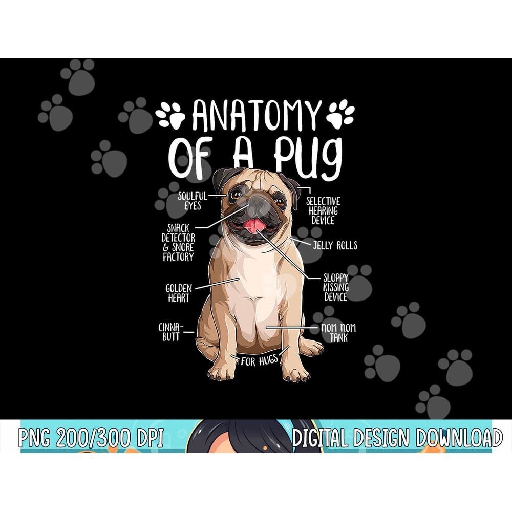 Funny Anatomy Pug Dog Pug Lover png, sublimation copy.jpg
