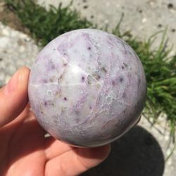 kammererite sphere 61 mm crystal ball rare mineral sphere chlinochlore purple stone ball by uralmountainsfinds