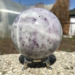 kammererite sphere 61 mm rare mineral sphere chlinochlore purple stone ball crystal by uralmountainsfinds