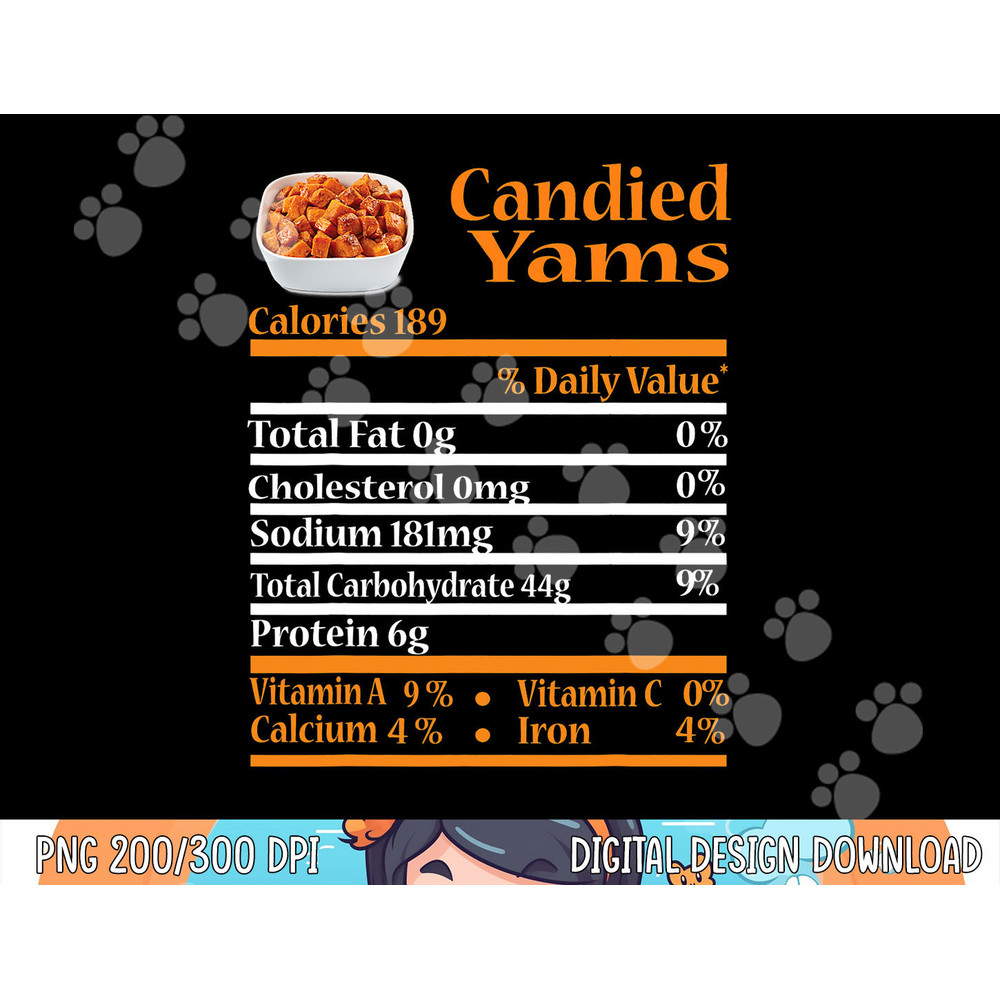 Funny Candied Yam Nutrition Fact Gift Thanksgiving Christmas png, sublimation copy.jpg