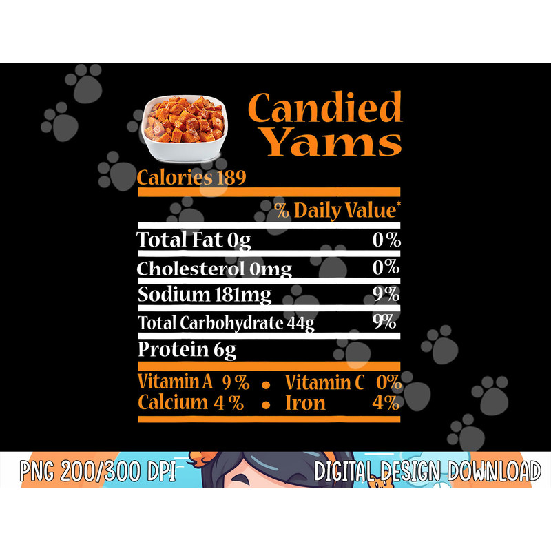 Funny Candied Yam Nutrition Fact Gift Thanksgiving Christmas png, sublimation copy.jpg