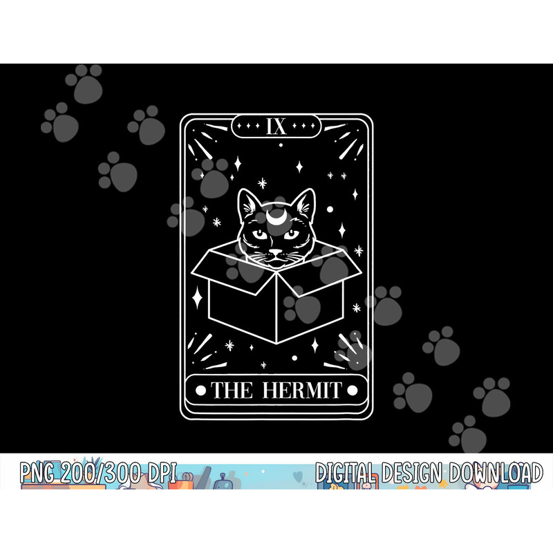 Funny Cat Hermit Tarot Card Witch Astrology Occult Halloween png,sublimation copy.jpg